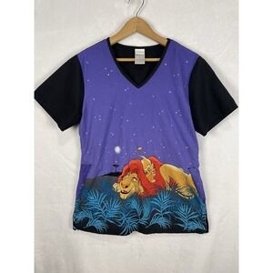 Disney Lion King Woman's Scrubs Shirt Disney Medical Nurse‎ Pediatrics Disney